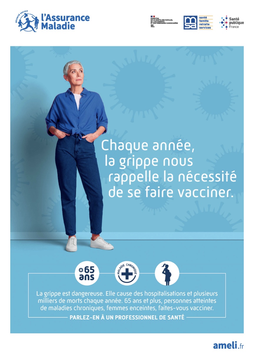 Affiche officielle de vaccination contre la grippe 2026